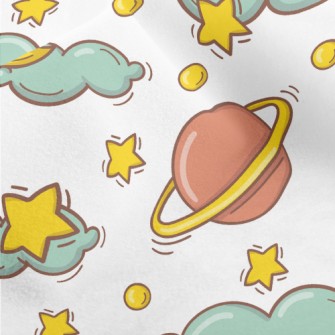 Crescent Moon Clouds Micro Fleece