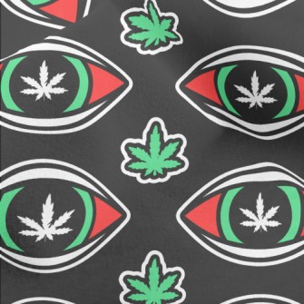 Eyes Cannabis Leaves Micro Fleece