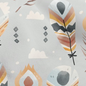 Ethnic Style Feathers Micro Fleece