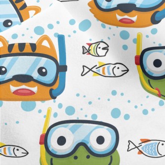 Frog And Shallow Water Cat Micro Fleece