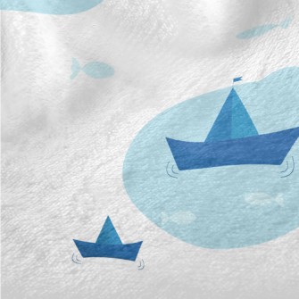 Cute Paper Sailboat Minky