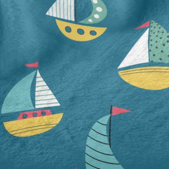 Colorful Q Version Sailboat Minky