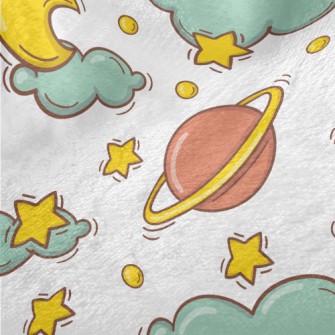 Crescent Moon Clouds Minky