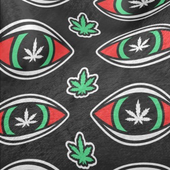 Eyes Cannabis Leaves Minky