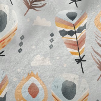 Ethnic Style Feathers Minky