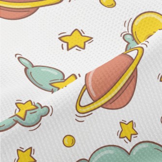 Crescent Moon Clouds Piqué