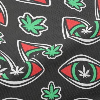 Eyes Cannabis Leaves Piqué