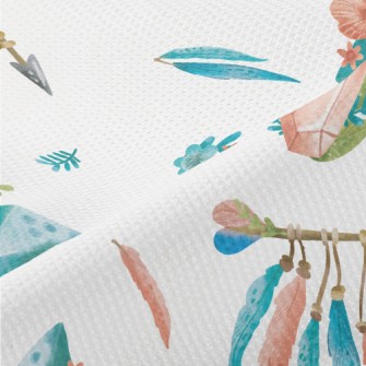 Watercolor Crystal Feather Piqué