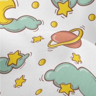 Crescent Moon Clouds Lightweight Performance Linen