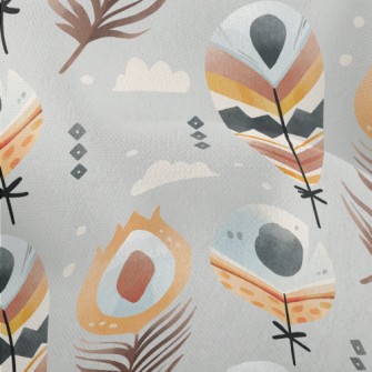 Ethnic Style Feathers Lightweight Performance Linen