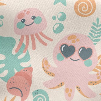 Octopus In Sunglasses Jersey Backed Fleece