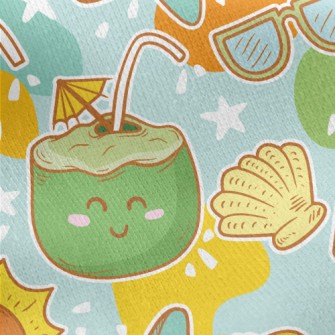 Lively Summer Drink Jersey Backed Fleece