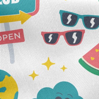 Helpless Eyes Fruit Jersey Backed Fleece