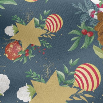 Christmas Hazelnut Tree Jersey Backed Fleece