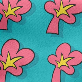 Bright Large Flowers Jersey Backed Fleece