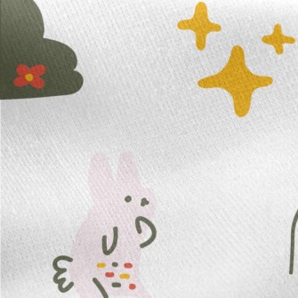 Rabbit Funny Dancing Jersey Backed Fleece