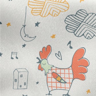 Simple Line Chicken Jersey Backed Fleece