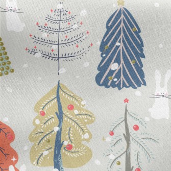 Nordic Warm Christmas Tree Jersey Backed Fleece