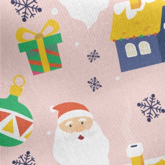 Santa Claus Giving Gifts Jersey Backed Fleece