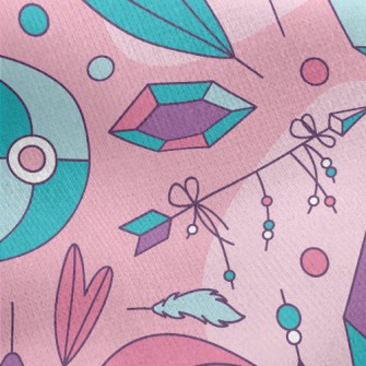 Geometric Crystal Feather Jersey Backed Fleece