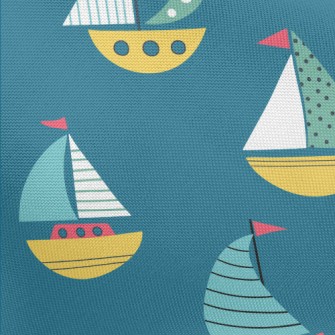 Colorful Q Version Sailboat Pongee