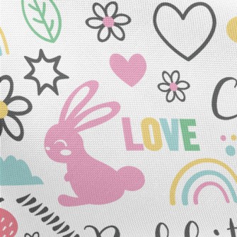 Colorful Jumping Bunny Pongee