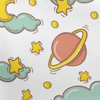 Crescent Moon Clouds Pongee