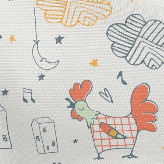 Simple Line Chicken Pongee