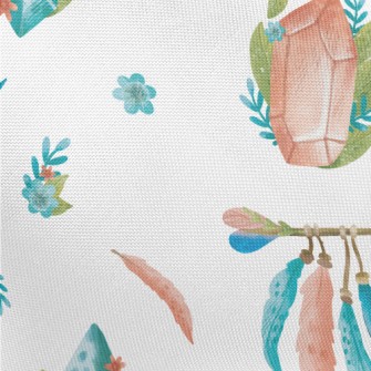 Watercolor Crystal Feather Pongee