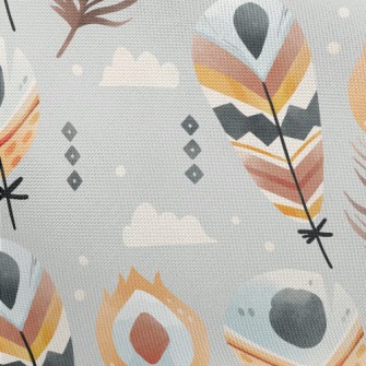 Ethnic Style Feathers Pongee