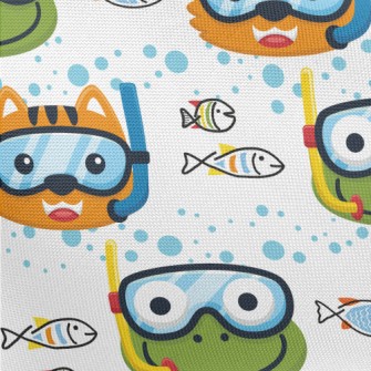 Frog And Shallow Water Cat Pongee