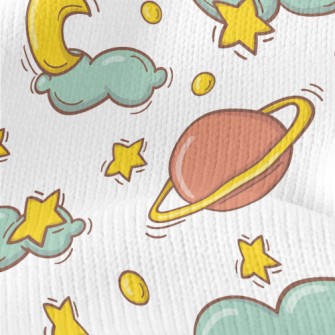 Crescent Moon Clouds Stretch Jersey