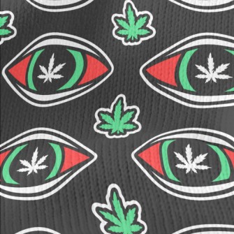 Eyes Cannabis Leaves Stretch Jersey