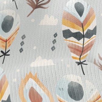 Ethnic Style Feathers Stretch Jersey