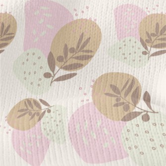 Small Soft Colored Leaves Stretch Jersey