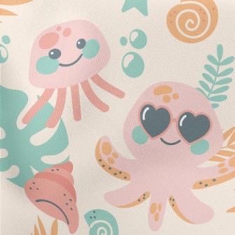 Octopus In Sunglasses Lightweight Cotton Poplin