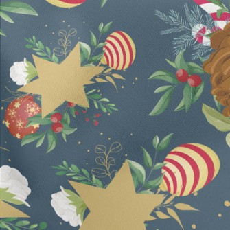 Christmas Hazelnut Tree Lightweight Cotton Poplin