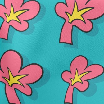 Bright Large Flowers Lightweight Cotton Poplin