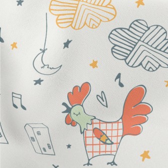 Simple Line Chicken Lightweight Cotton Poplin