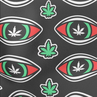 Eyes Cannabis Leaves Lightweight Cotton Poplin