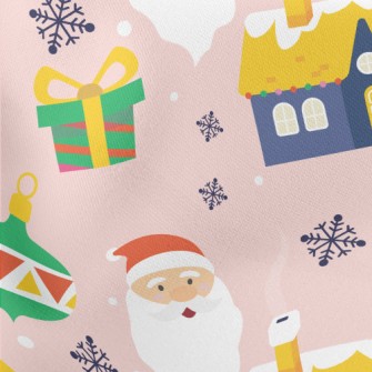 Santa Claus Giving Gifts Lightweight Cotton Poplin