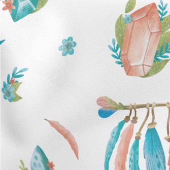 Watercolor Crystal Feather Lightweight Cotton Poplin