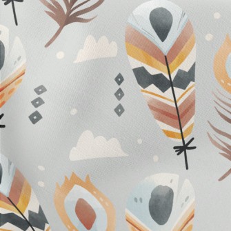 Ethnic Style Feathers Lightweight Cotton Poplin