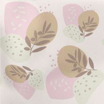 Small Soft Colored Leaves Lightweight Cotton Poplin