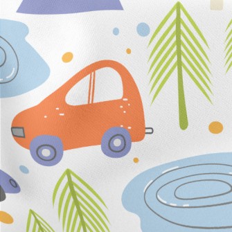 Travel By Car Lightweight Cotton Poplin