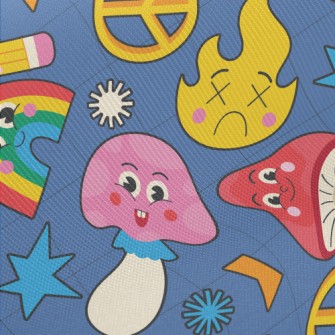 Weird Expression Mushroom Midweight Cotton Poplin