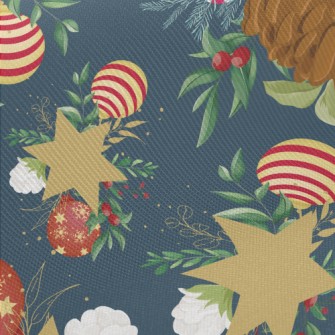 Christmas Hazelnut Tree Midweight Cotton Poplin