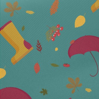 Rainy Day Umbrella Rain Boots Midweight Cotton Poplin