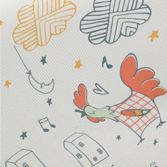 Simple Line Chicken Midweight Cotton Poplin