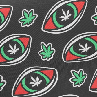 Eyes Cannabis Leaves Midweight Cotton Poplin